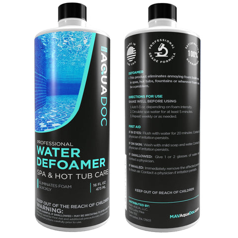 MAV AquaDoc foaming reduction action with a bubbly spa scene