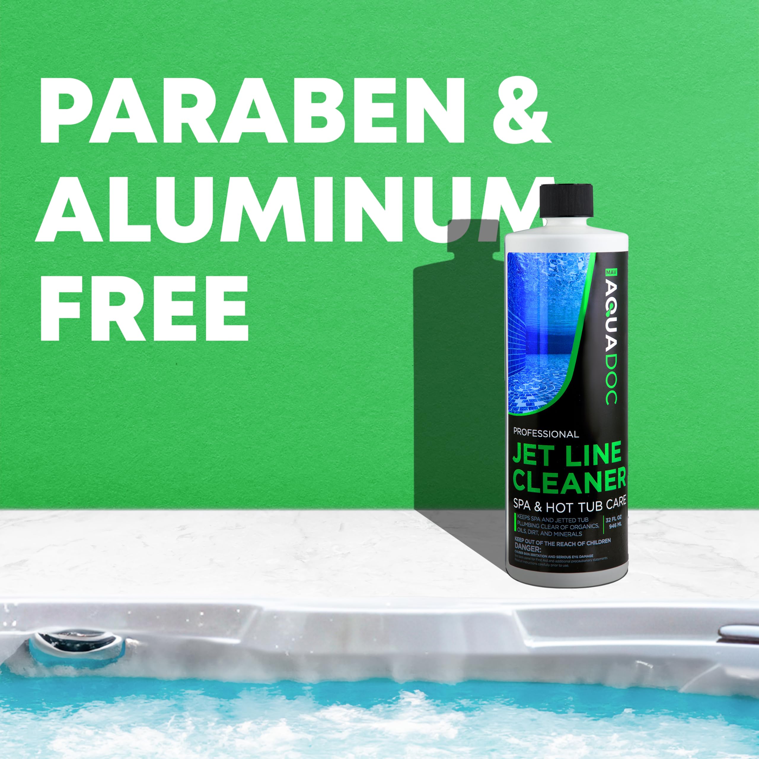 MAV AquaDoc Spa Jet Cleaner removes jet-line gunk from tub fittings.