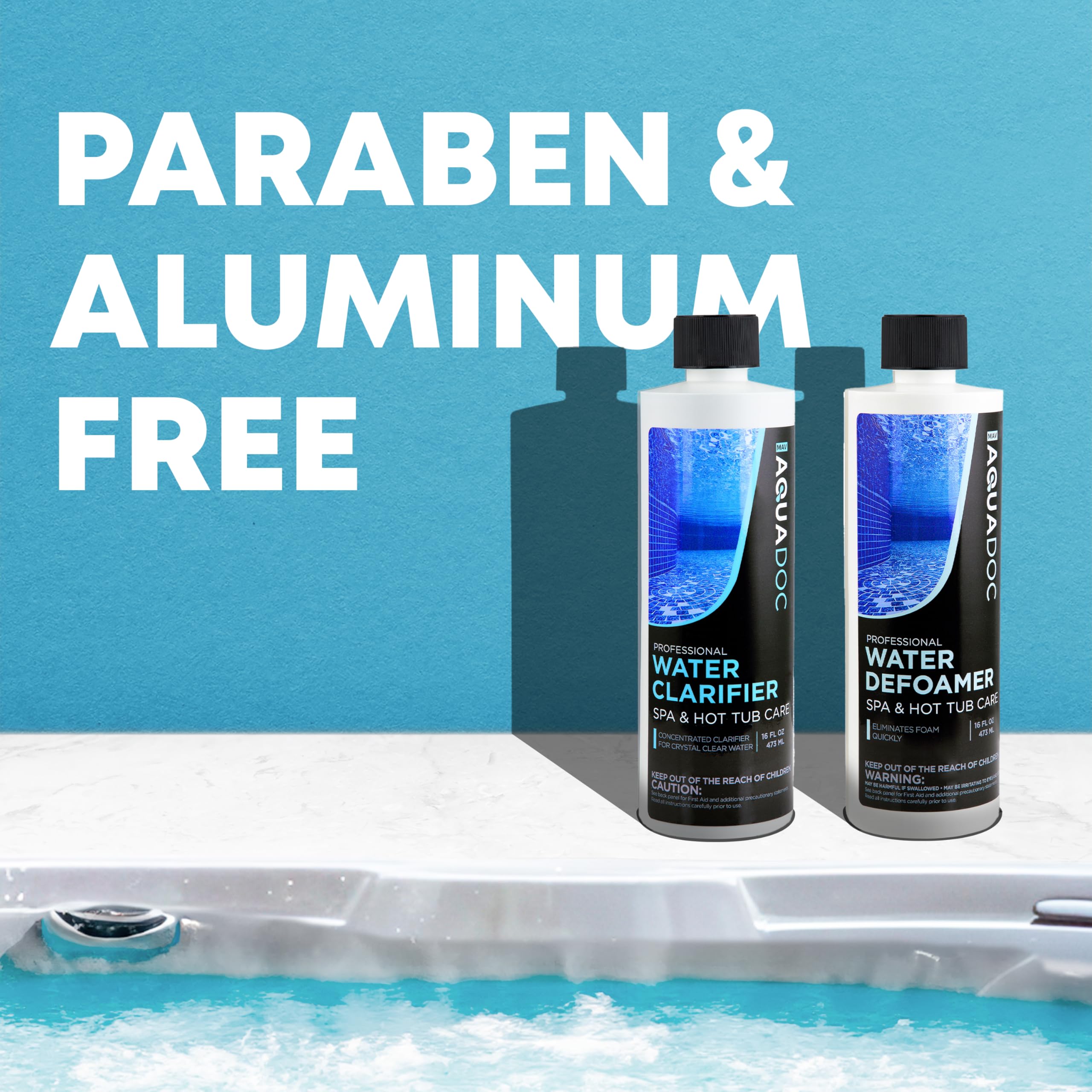 MAV AquaDoc Spa Kit in-use with user checking water clarity.