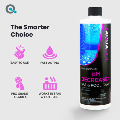 AquaDoc Spa pH Decreaser packaging with Made in USA label.