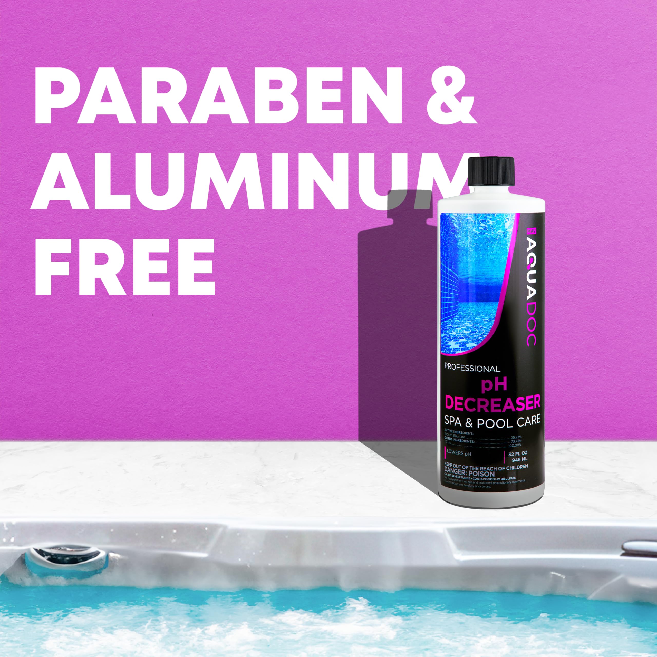 AquaDoc spa pH balance concept with clear water example