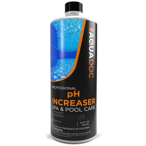 MAV AquaDoc Spa pH Increaser bottle balances hot tub water
