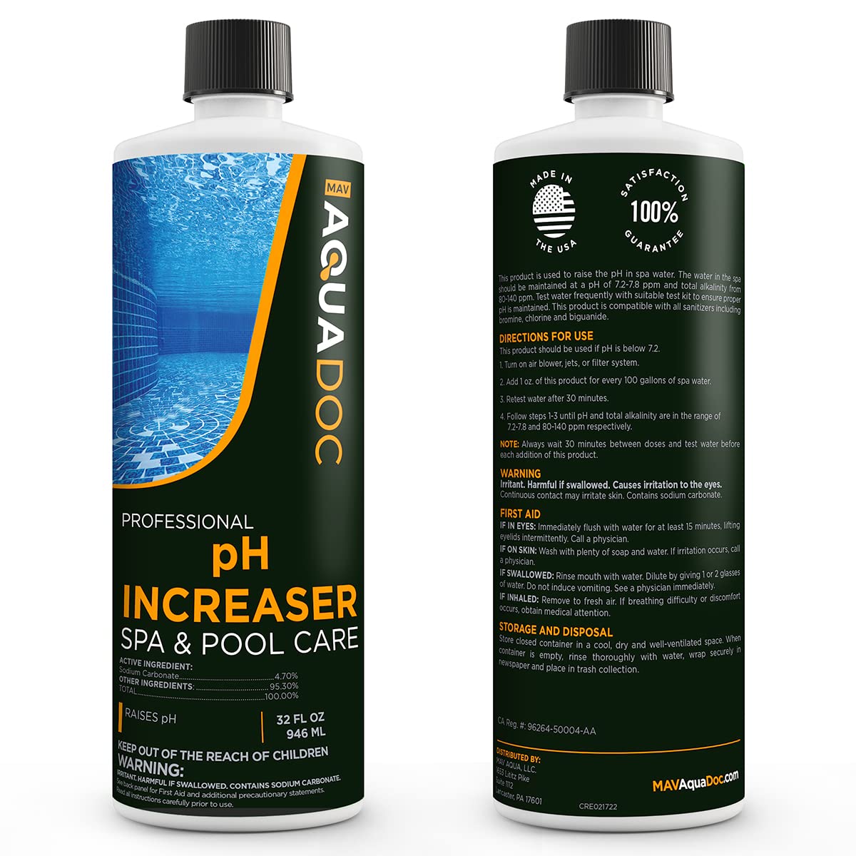 Clear spa water after using AquaDoc pH Increaser