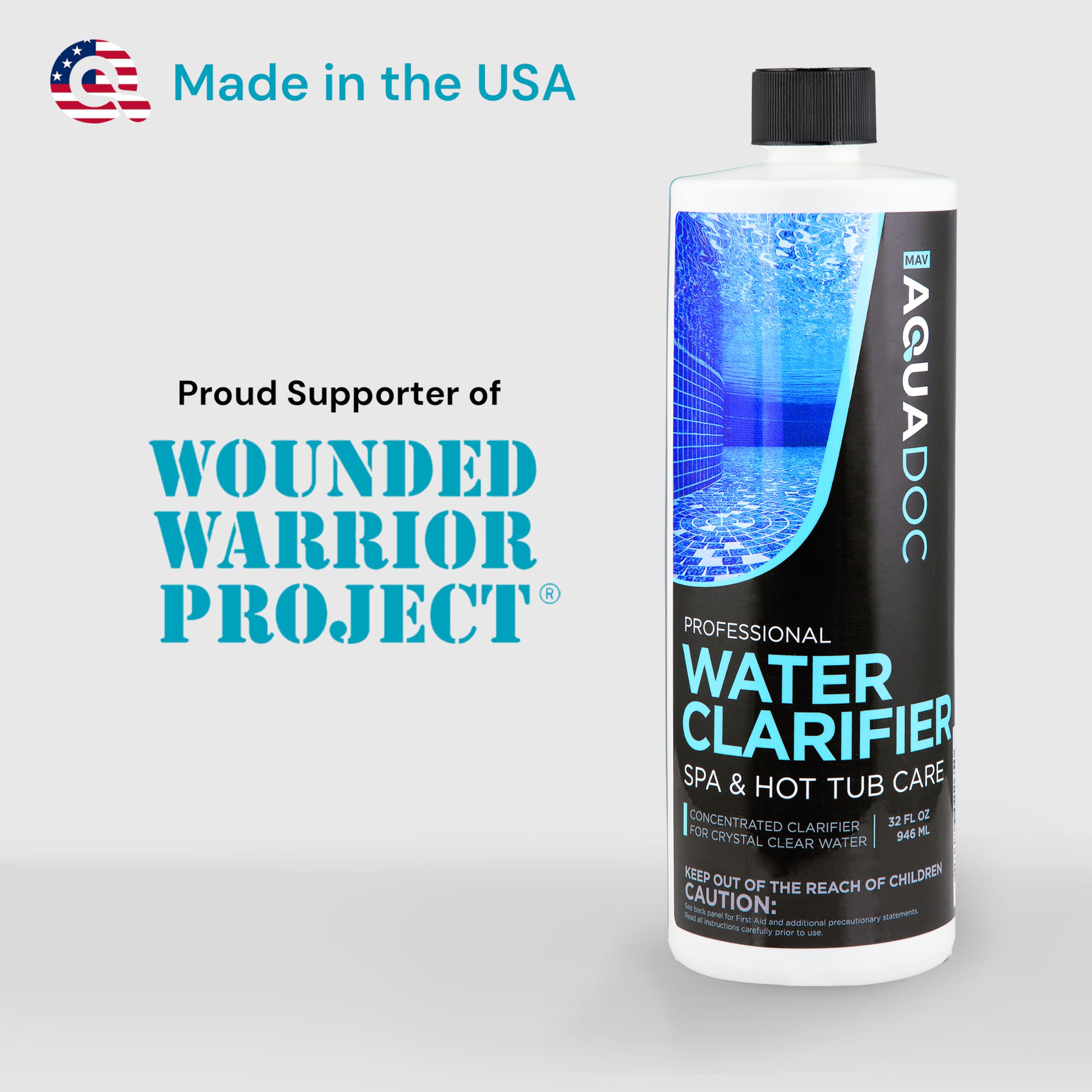 MAV AquaDoc Spa clarifier in action demonstrates quick water clarity