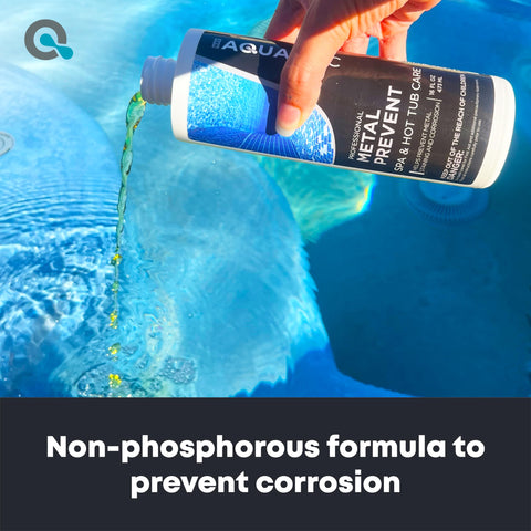 Water clarity before and after treatment in a spa demonstrates metal removal benefits.