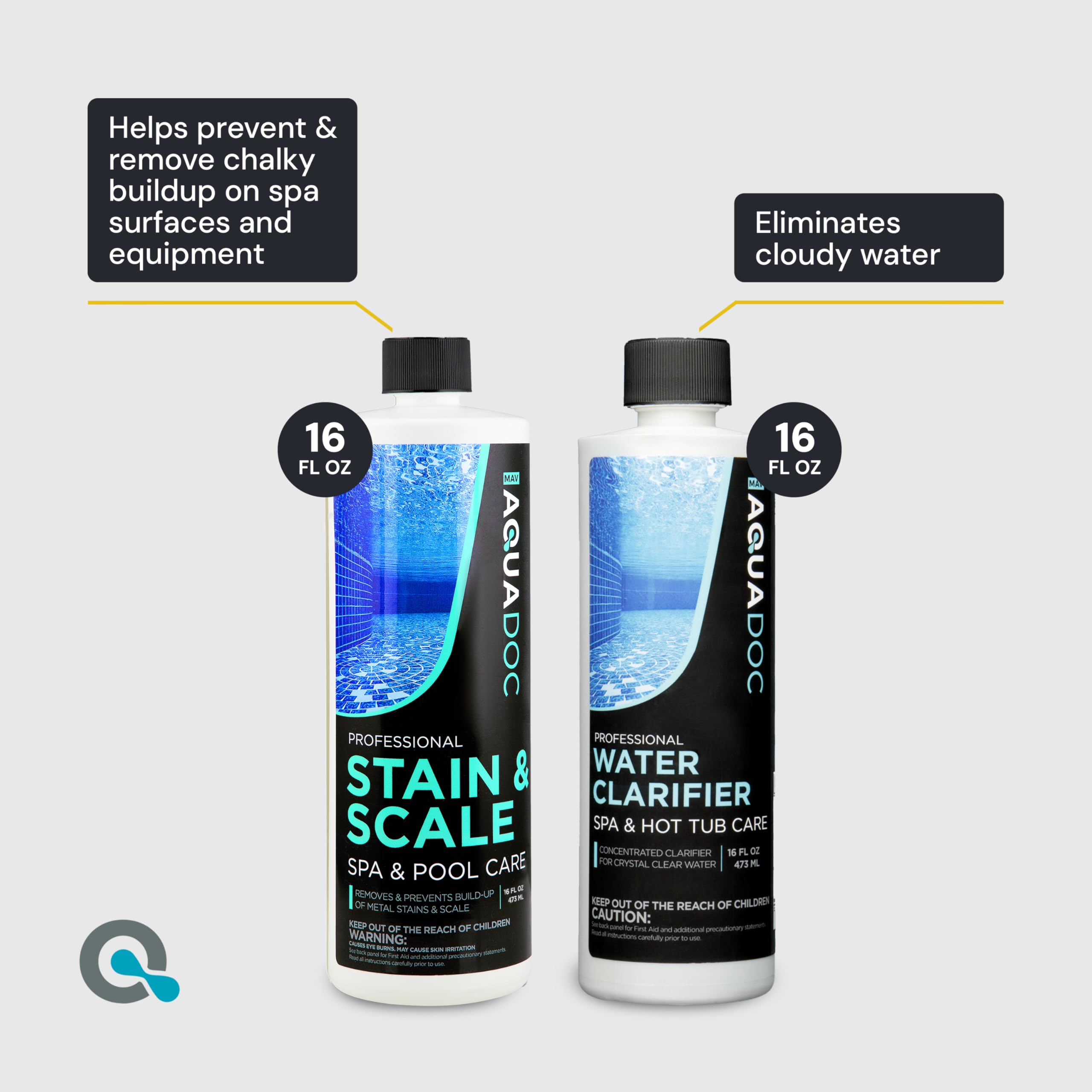 MAV AquaDoc water clarity spa visual shows sparkling blue water