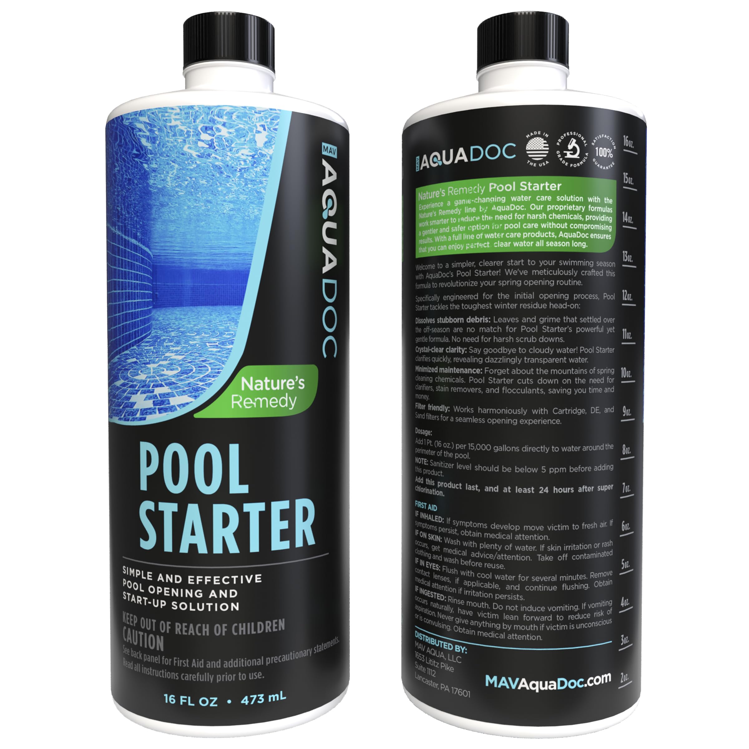AquaDoc Pool Starter delivers clearer water through enzyme action at opening