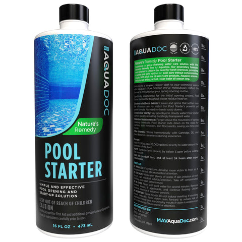 AquaDoc Pool Starter delivers clearer water through enzyme action at opening