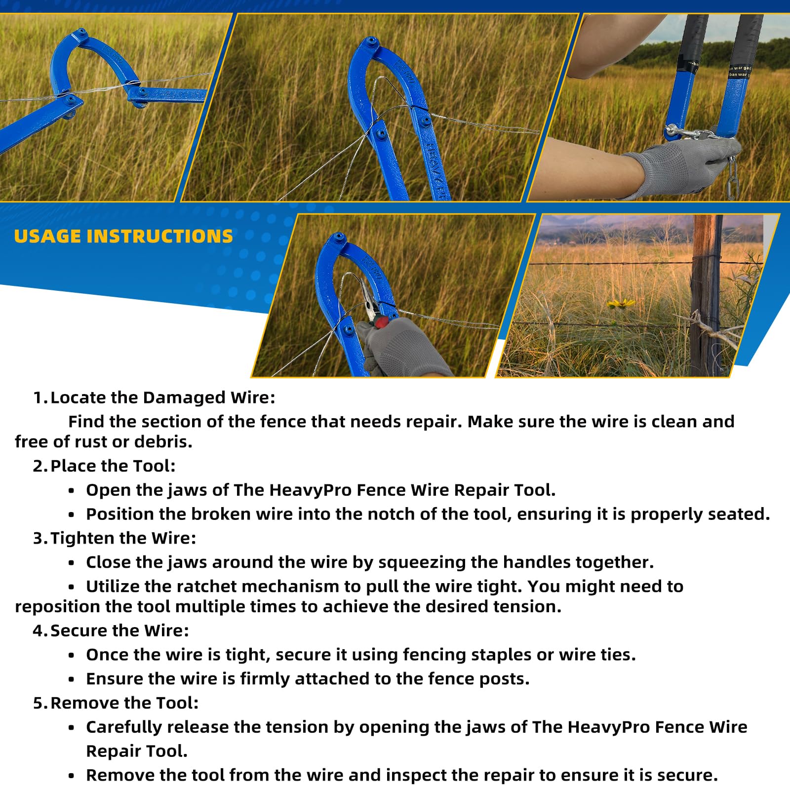 Using barbed wire fence shows broad compatibility with the tool.