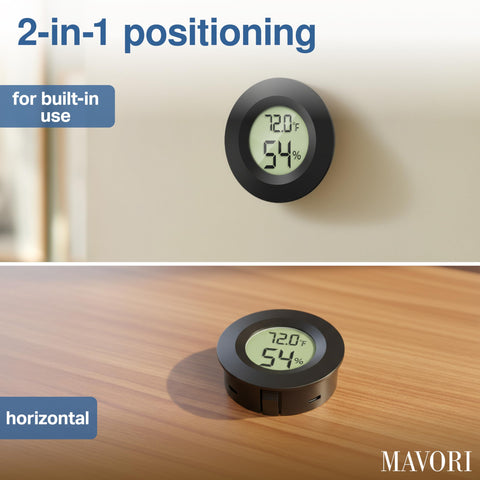 MAVORI compact portable hygrometer ideal for travel and small spaces