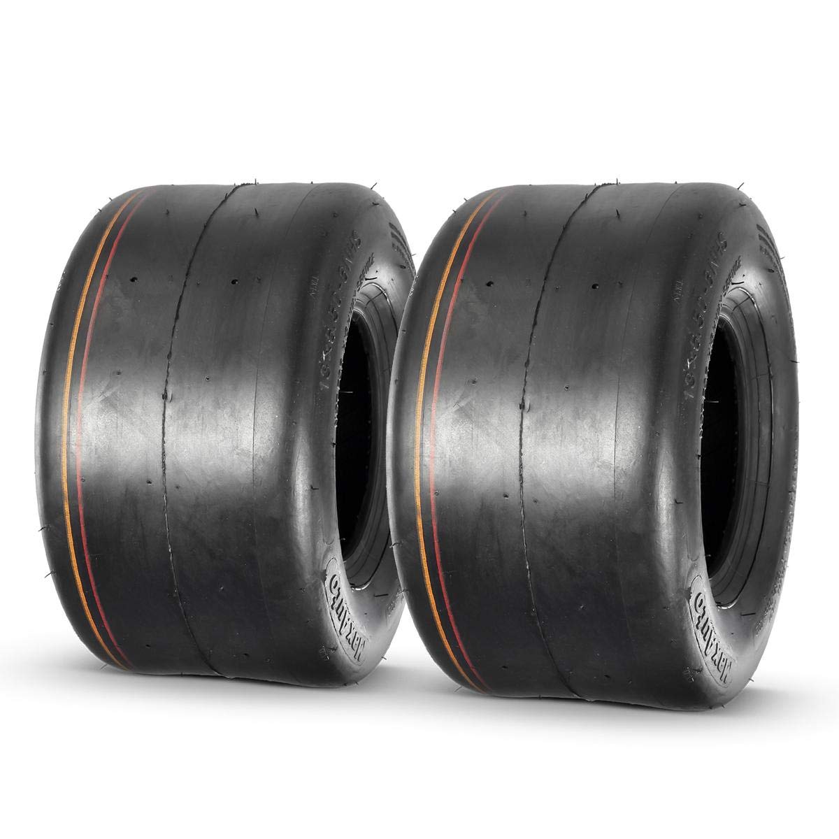MaxAuto 13x6.50-6 tire side view showing turf-friendly profile for quiet mowing