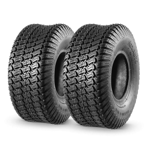 MaxAuto 15x6-6 front turf tread tire showing turf-friendly traction on grass