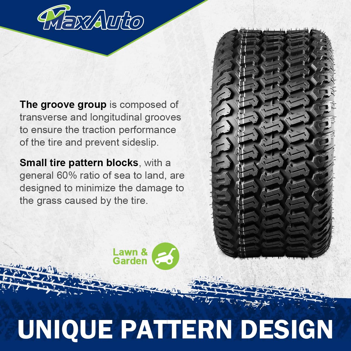 MaxAuto grass-friendly traction protects the lawn during mowing