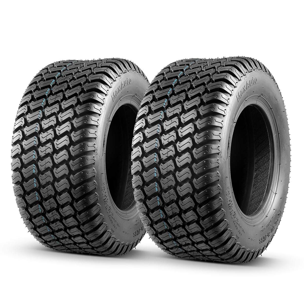 MaxAuto tire side profile showing tubeless lawn tractor compatibility.