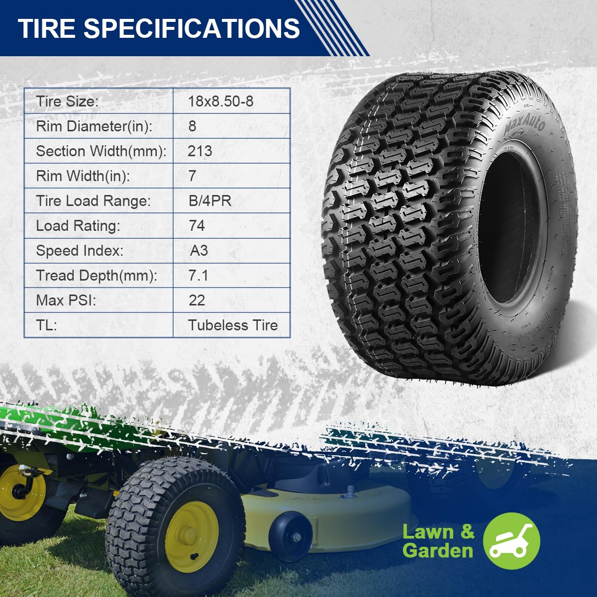 MaxAuto tubeless tire minimizes downtime and avoids flats