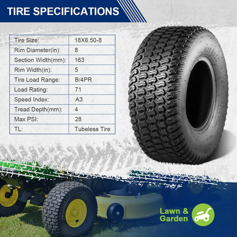 MaxAuto Turf Saver 18x6.50-8 set of two tires for replacement