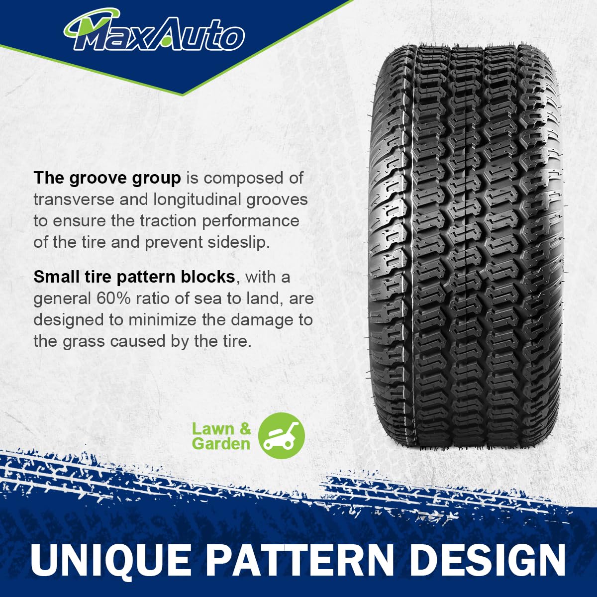 MaxAuto Turf Saver 18X7.50-8 tires in a two-pack