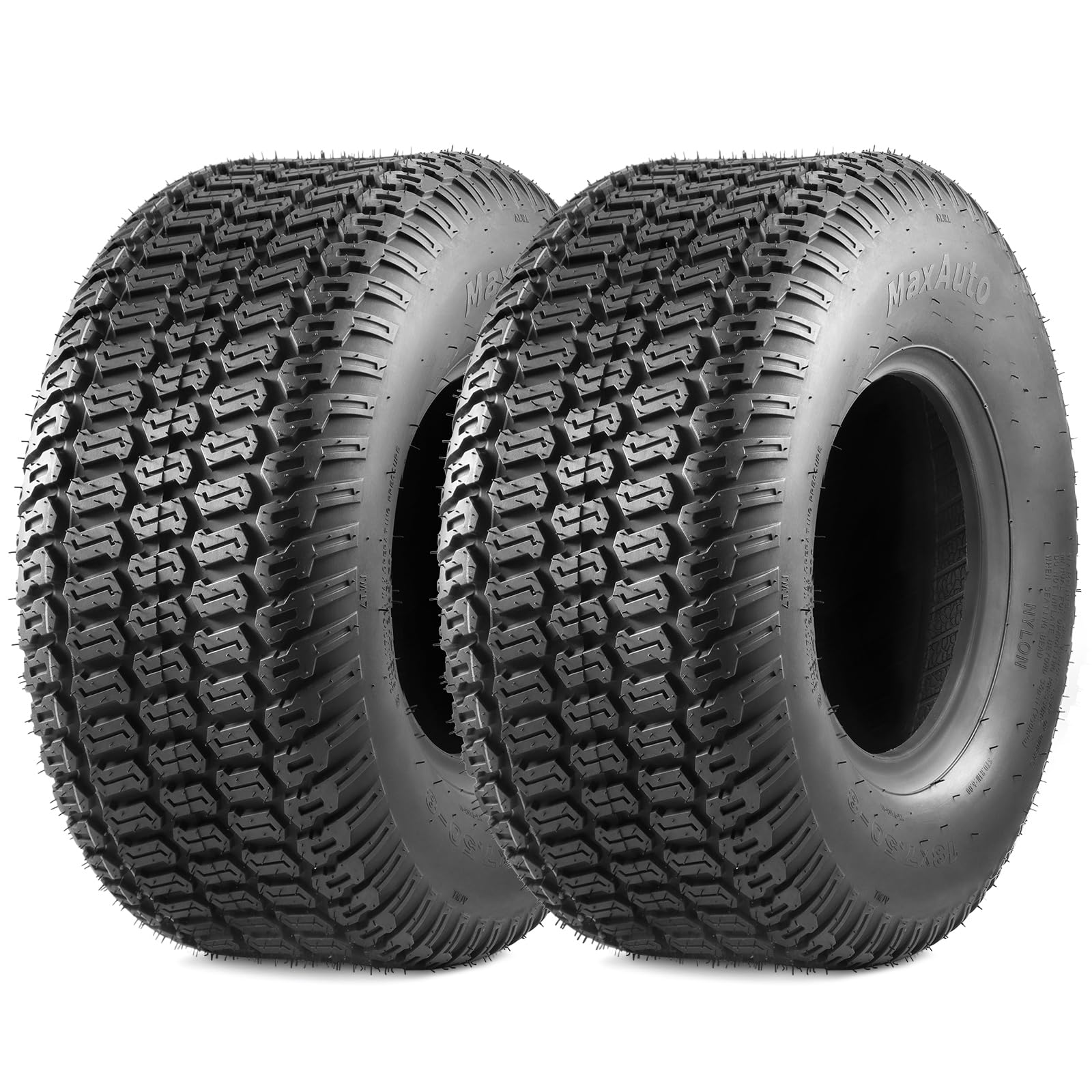 MaxAuto Turf Saver 18X7.50-8 tire side view, durable 4PR for lawn care