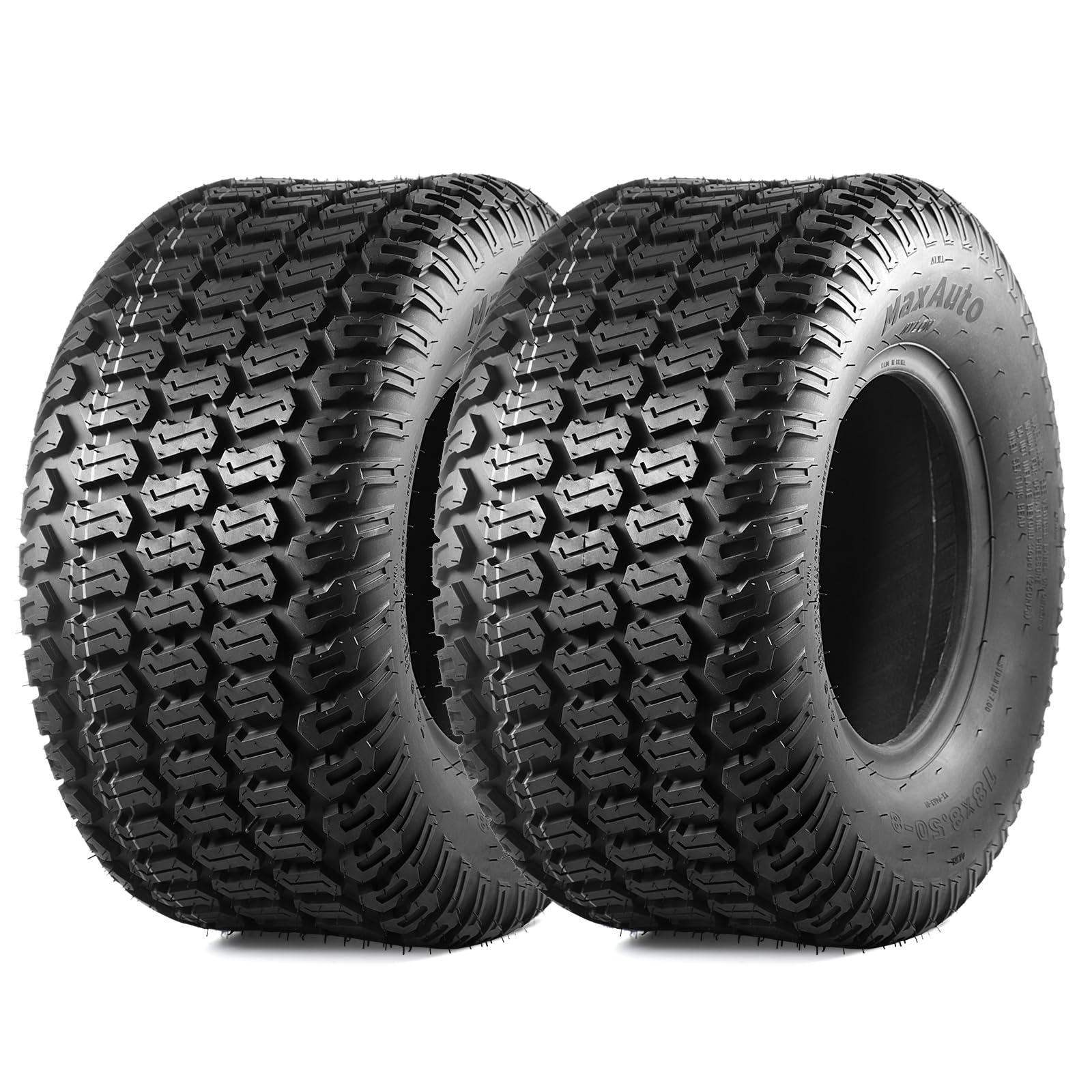 MaxAuto Turf Tech tread on 18x8.50-8 tire delivers lawn-friendly grip