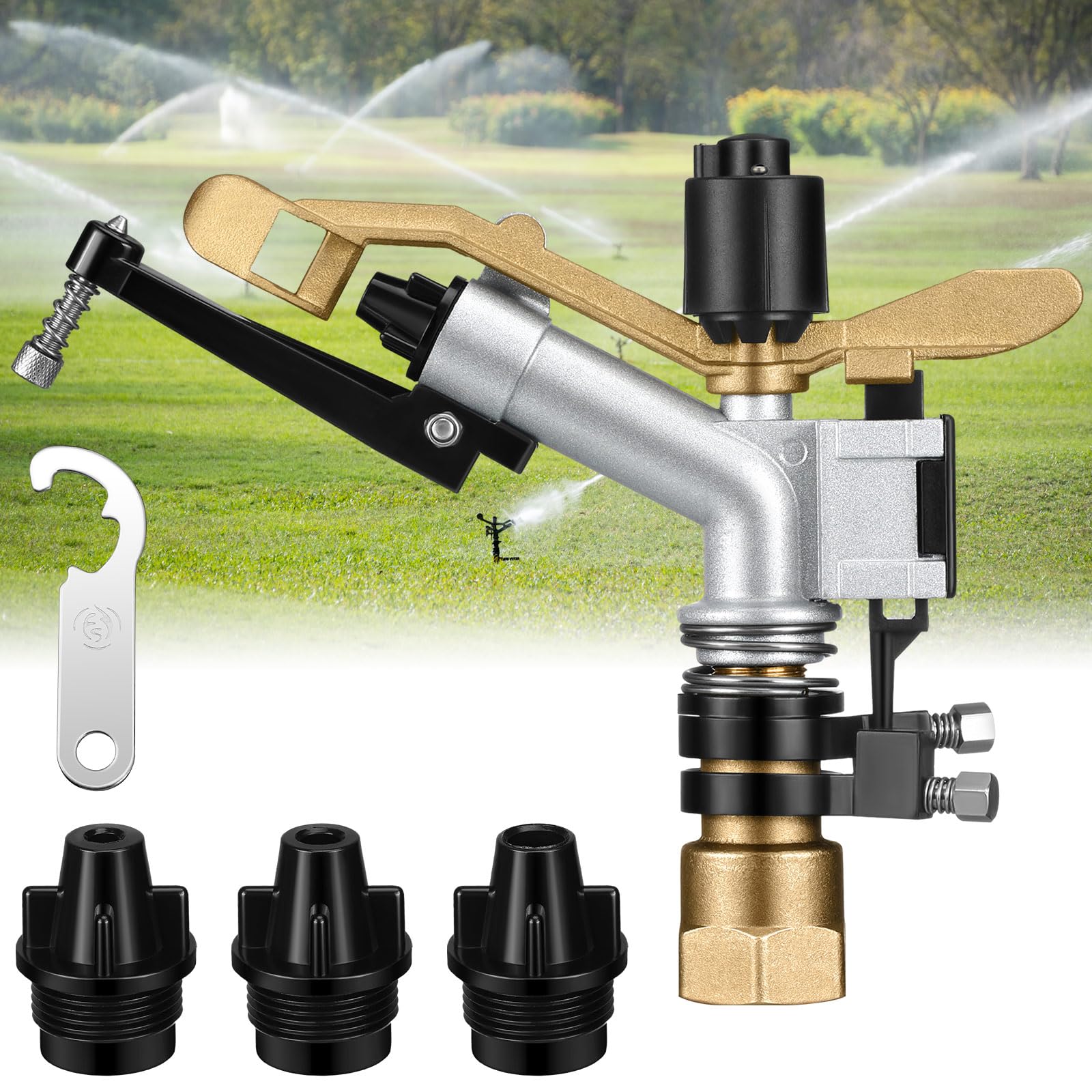 Maxcheck 360-degree coverage sprinkler for large-area irrigation.