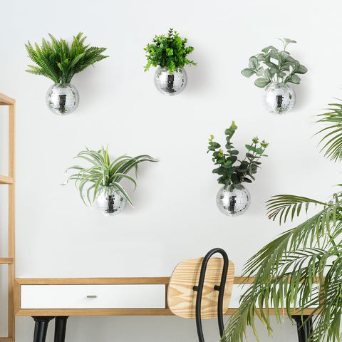 Maxcheck disco ball planter mounting hooks enable easy wall setup