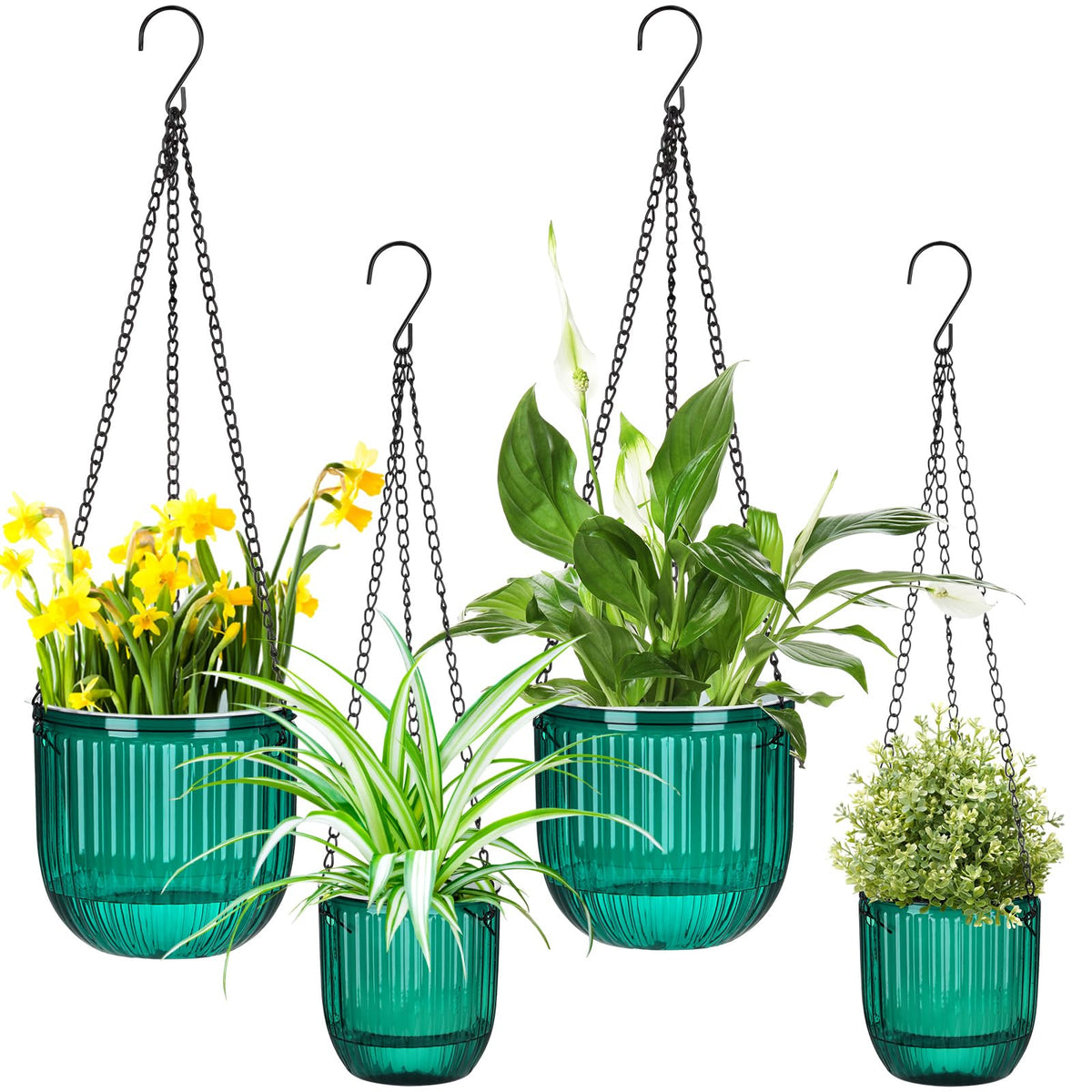 Maxcheck Emerald self-watering planter in 6.5-inch size, ideal for low-maintenance indoor greenery.