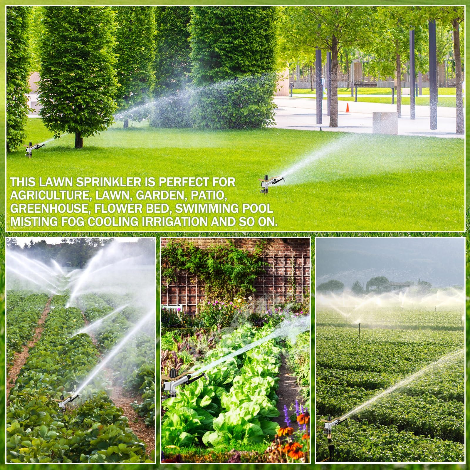 Maxcheck farm and garden sprinkler for efficient large-area watering.