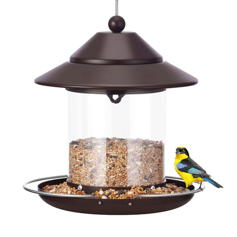 MAXDORIA chewproof metal bird feeder protects seeds from squirrels and weather