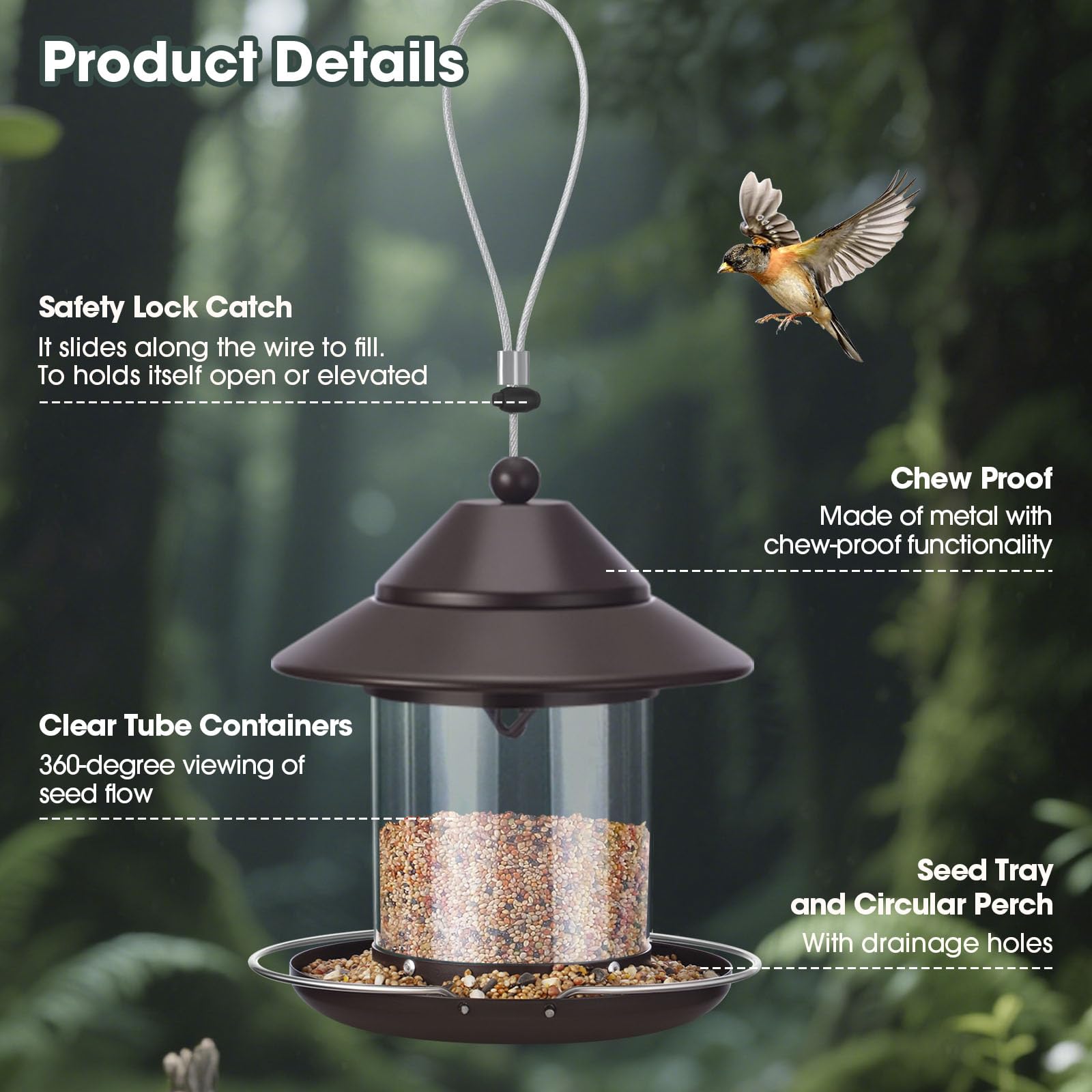 MAXDORIA overhead canopy shields seeds from sun and rain