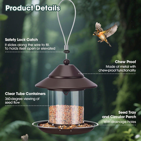 MAXDORIA overhead canopy shields seeds from sun and rain