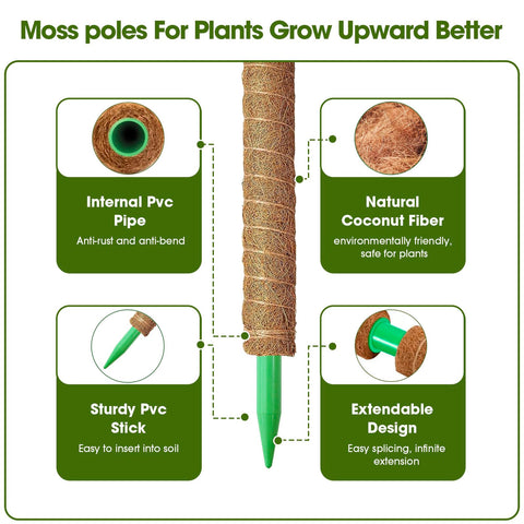 MAXDORIA moss pole includes EVA foam pads to reduce wobble.