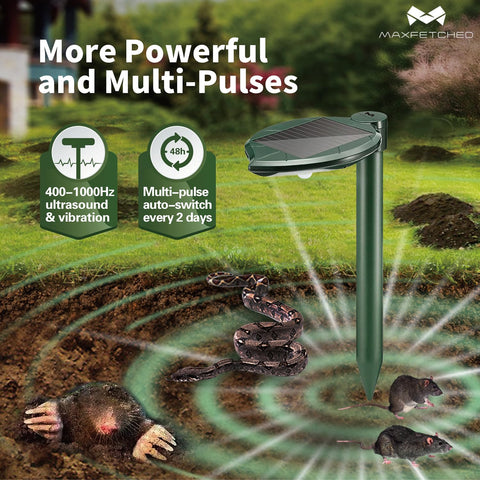 Maxfetched Solar Panel Recharge powers continuous pest deterrence even on cloudy days.