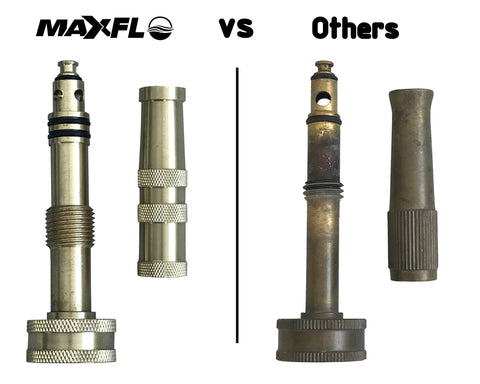 MAXFLO twisting barrel delivers fan, cone, and jet sprays for versatile tasks.