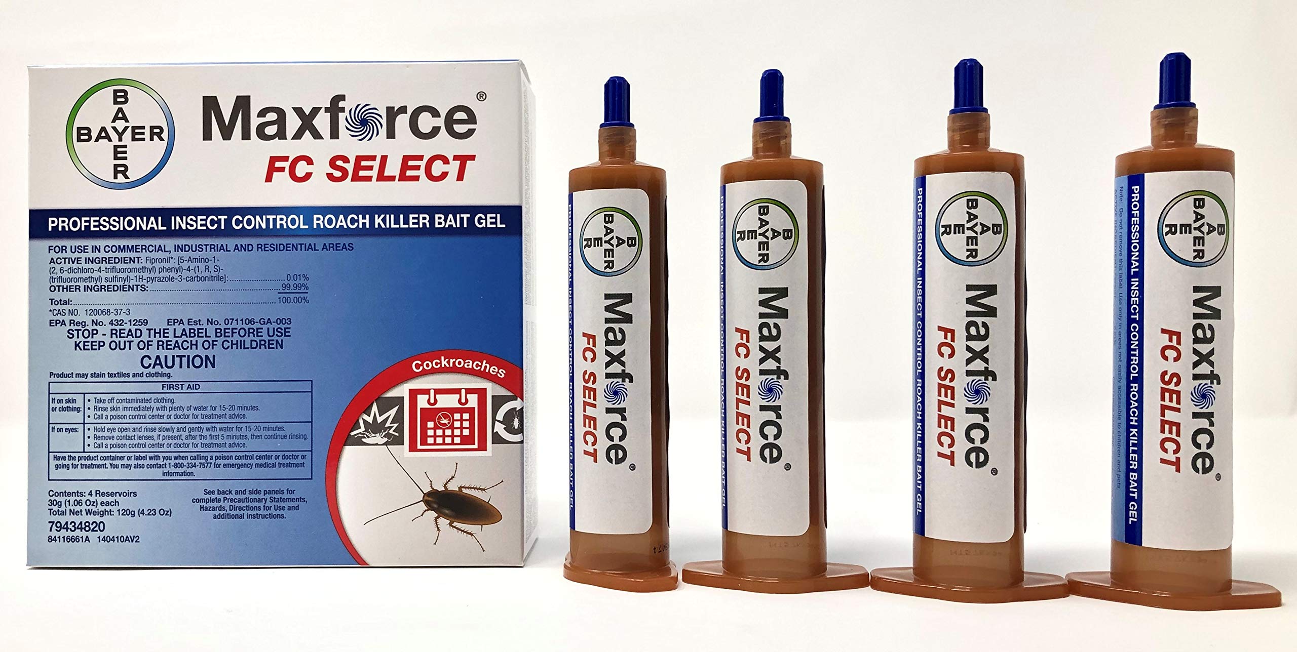 Maxforce FC Select roach gel front packaging, professional-grade pest control solution