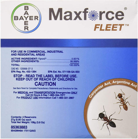 Maxforce Fleet Ant Bait Gel box ready for ant control in homes