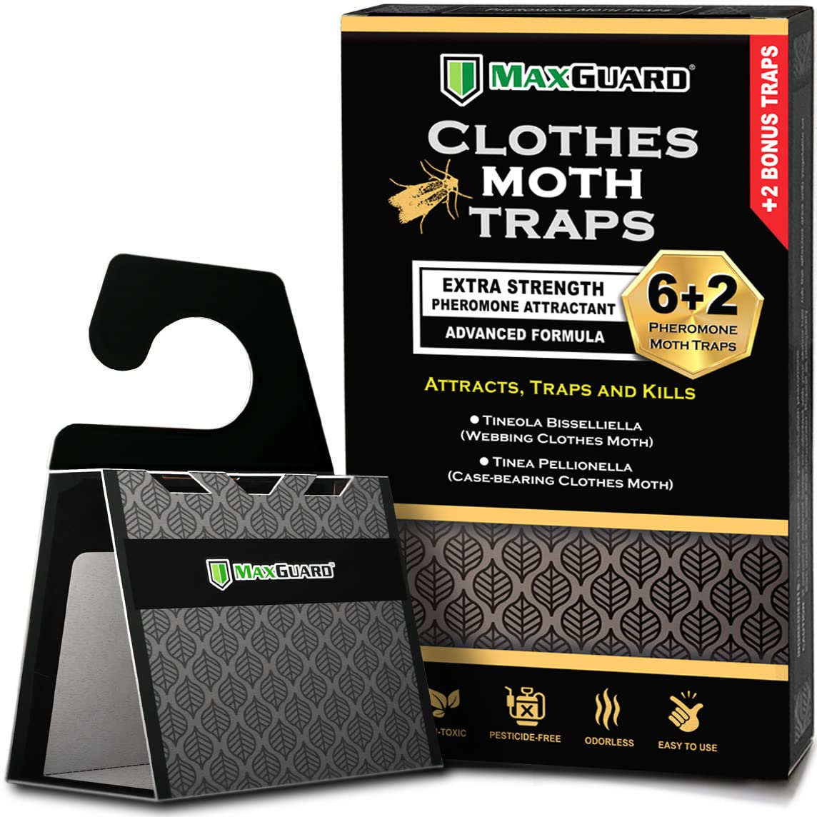 MaxGuard clothes moth traps front view with pheromone lure