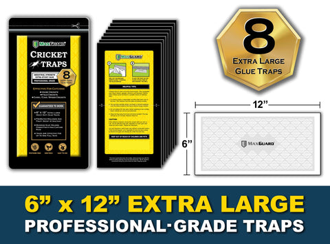MaxGuard non-toxic adhesive traps offer safe, chemical-free cricket control inside homes.