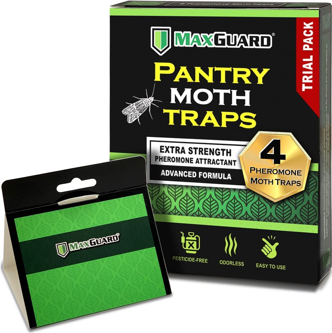 MaxGuard Pantry Moth Traps in a pantry protecting dry goods