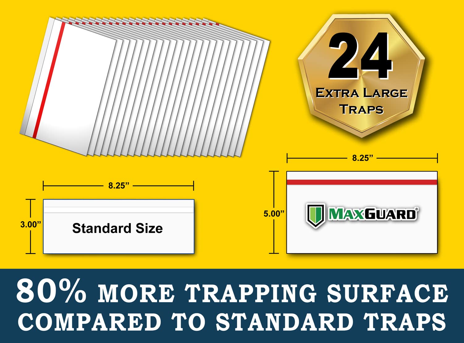 MaxGuard Window Fly Traps attached to a window catching pests