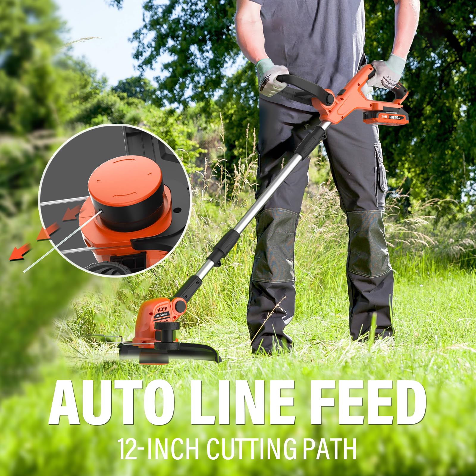 MAXLANDER Automatic feed spool system extends line with a press.
