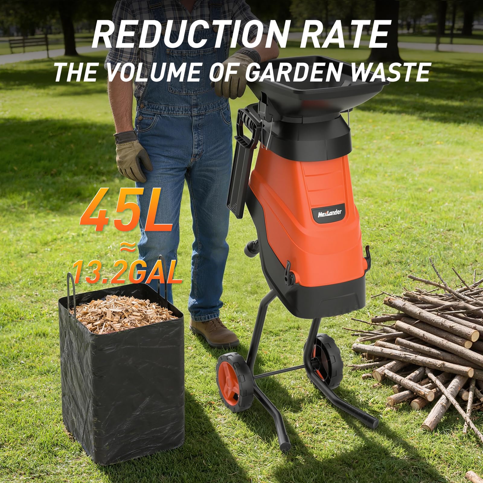 MAXLANDER branch capacity range from 0.9 to 1.8 inches for versatile debris