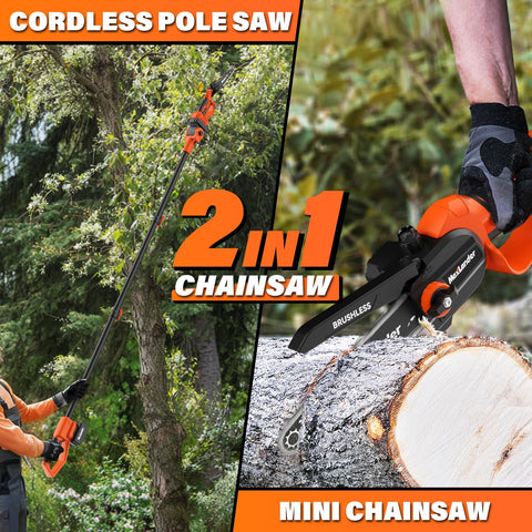 MAXLANDER extendable pole to 9ft for safe high-reach pruning.
