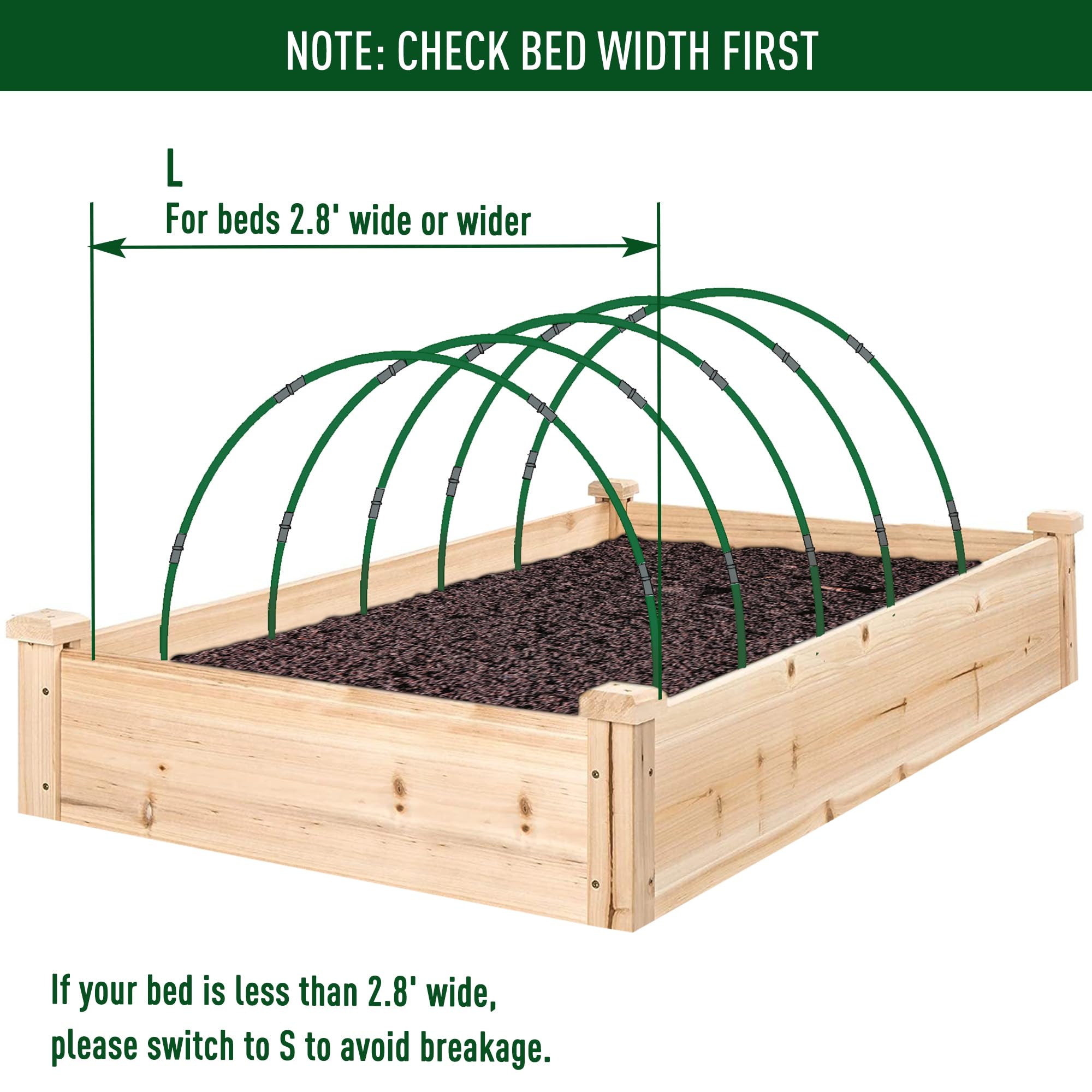 MAXPACE fiberglass hoops installed in soil providing reliable protection