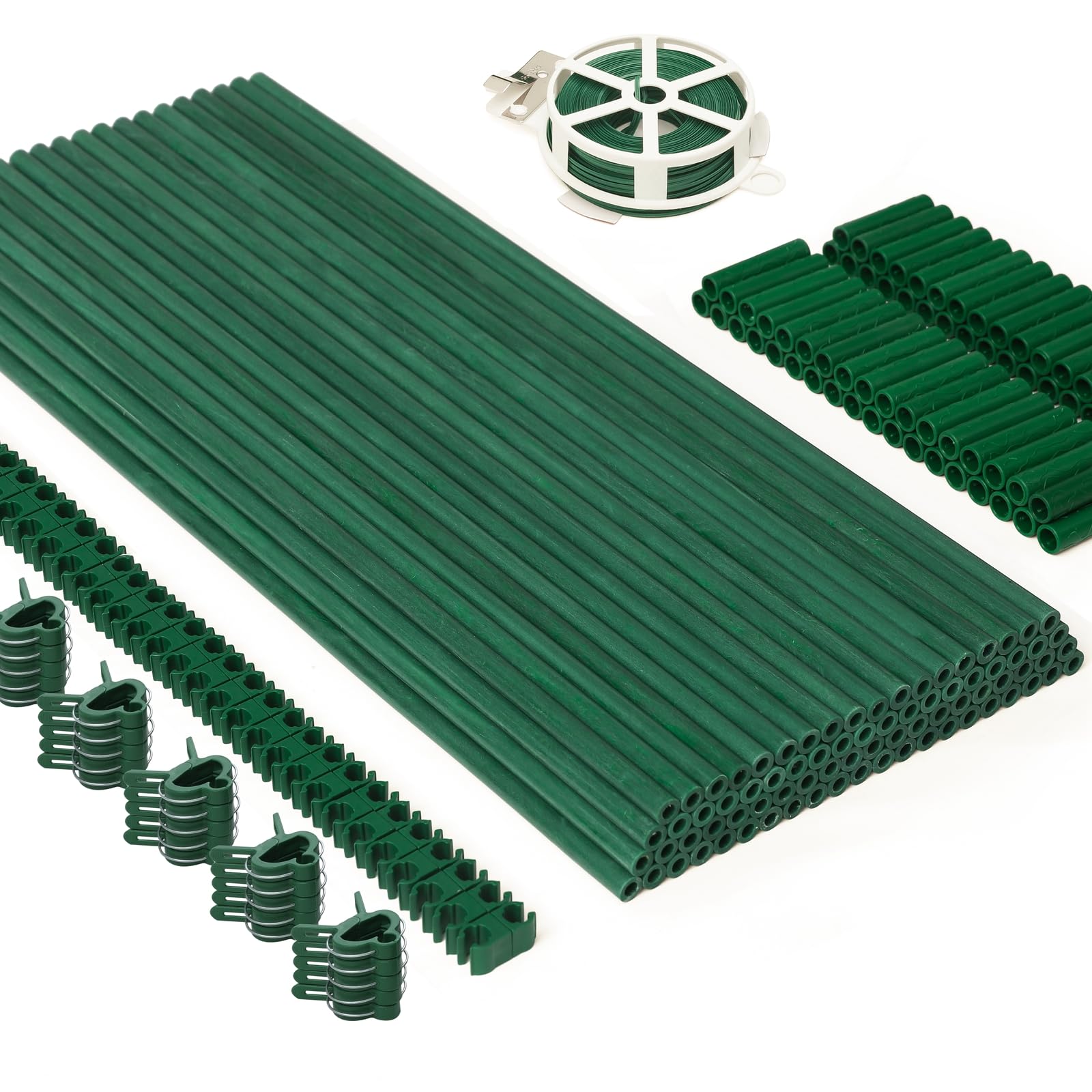 MAXPACE garden stakes kit stake pack provides durable garden support for multiple plants.