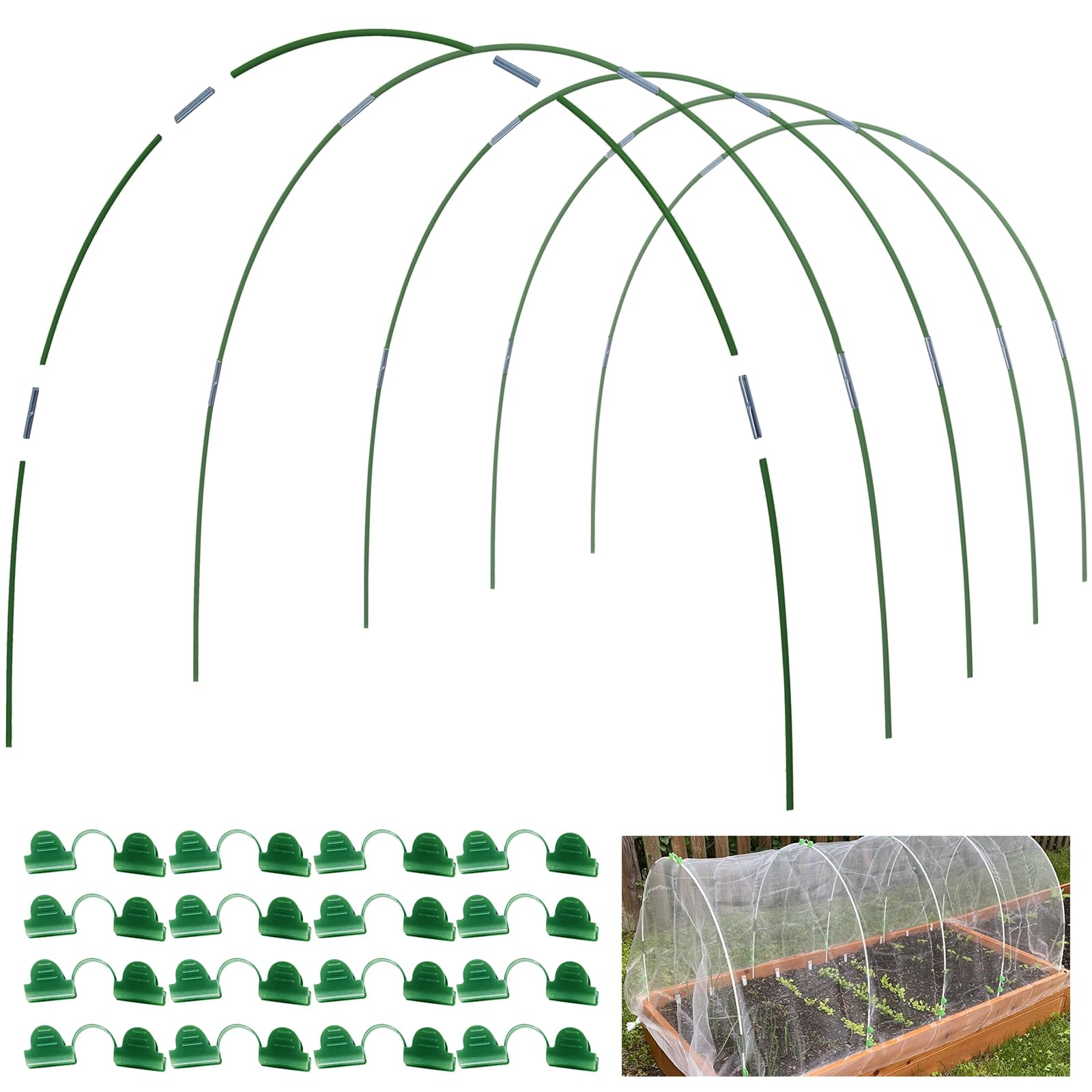 MAXPACE greenhouse hoops – large-diameter design for sturdy 2.8 ft beds.