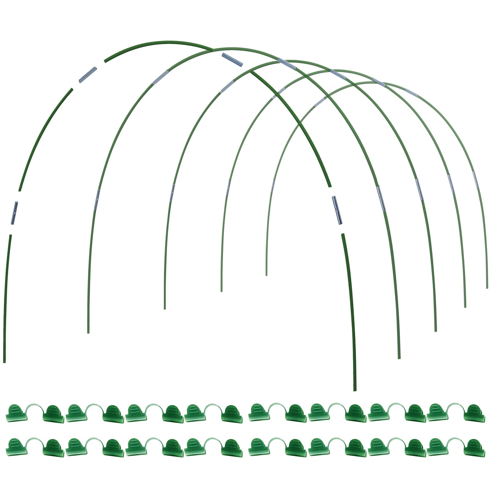 MAXPACE greenhouse hoops assembly step shows easy DIY setup for a sturdy grow tunnel