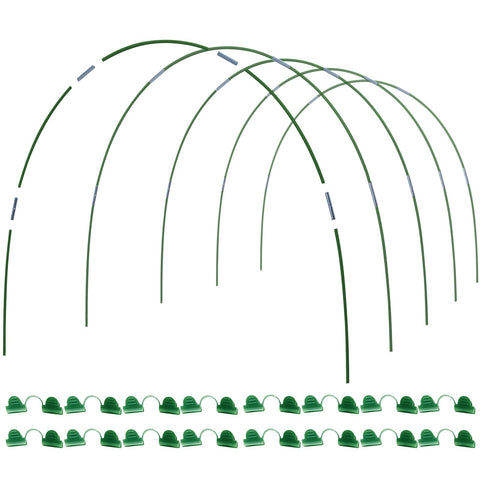 MAXPACE greenhouse hoops assembly step shows easy DIY setup for a sturdy grow tunnel