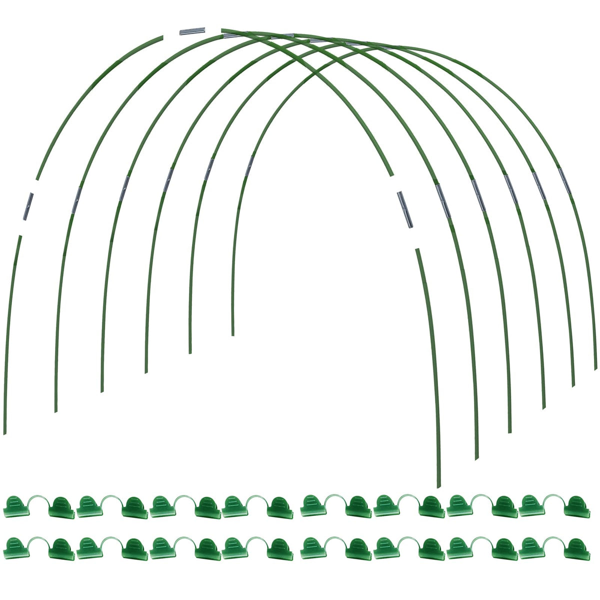MAXPACE greenhouse hoops bundle ready for quick, reusable tunnel assembly in your garden