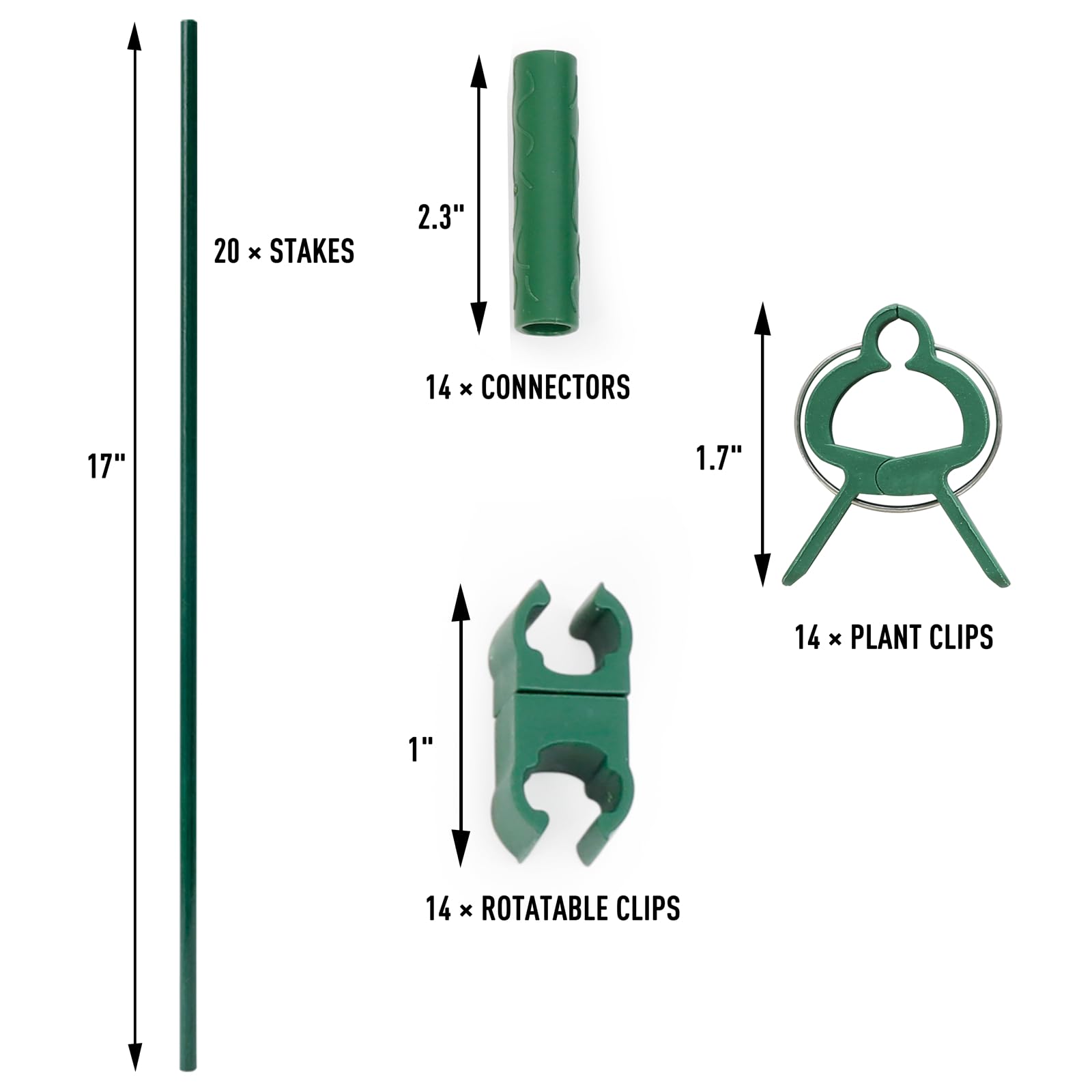 MAXPACE rotatable clips shown for adjustable shapes to support vines