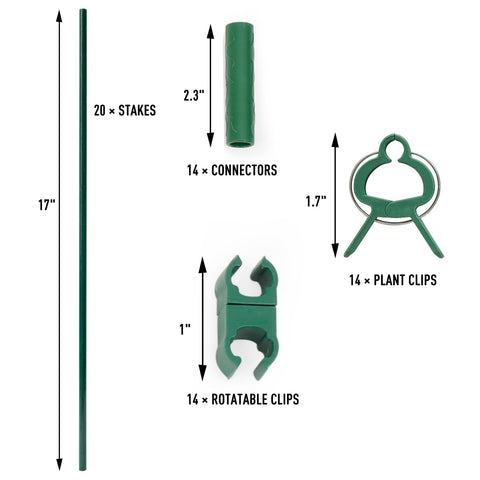 MAXPACE rotatable clips shown for adjustable shapes to support vines